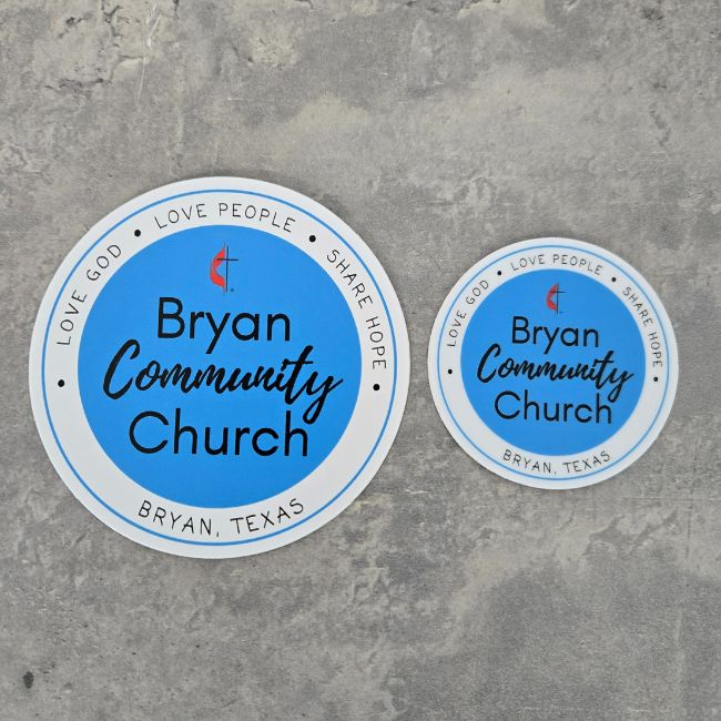 BCC round stickers