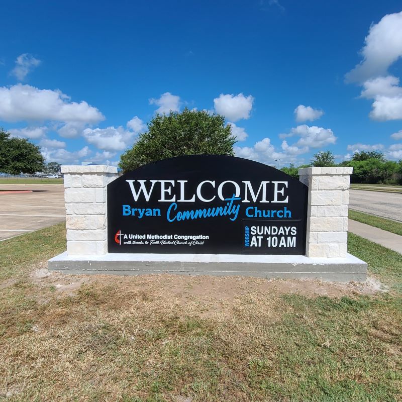 Bryan Community Church sign