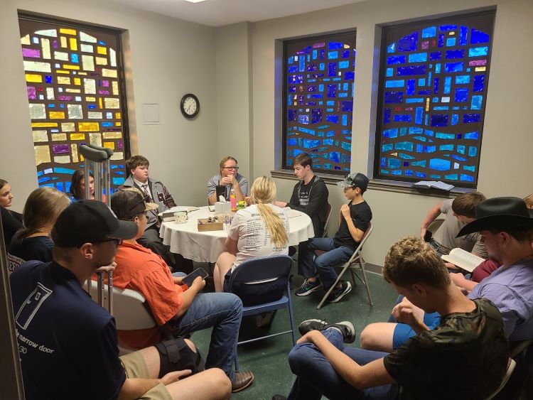 Youth group during Wednesday bible study