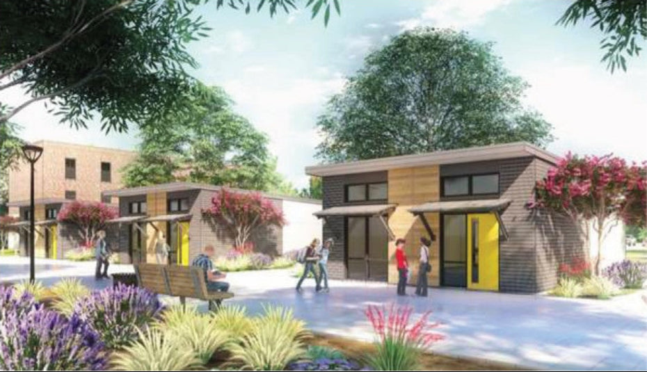 Mock-up of portable classroom buildings